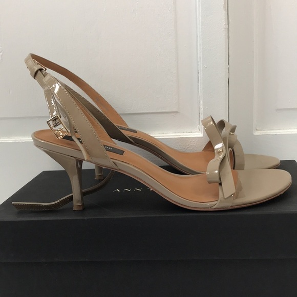 ANN TAYLOR Tan Iris Bow Kitten Sandal Size 8 - Picture 6 of 9